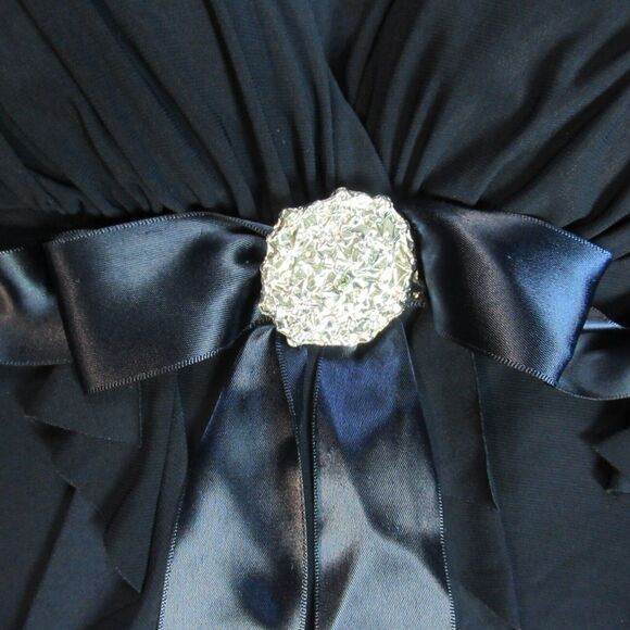 Dressbarn Collection Dress Womens 8P Navy Ruffles Formal Cocktail Prom New Years - Picture 4 of 12